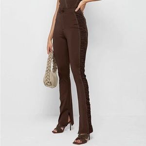 MANIERE DE VOIR RUCHED SIDE FLARED LEGGINGS - Chocolate brown BRAND NEW US 4
